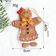 6 قطعة/2 قطعة/1 قطعة زخرفة شجرة عيد الميلاد علقات رجل الزنجبيل الراتنجية الصغيرة ، ديكور عيد الميلاد المرسوم باليد ، عيد الميلاد