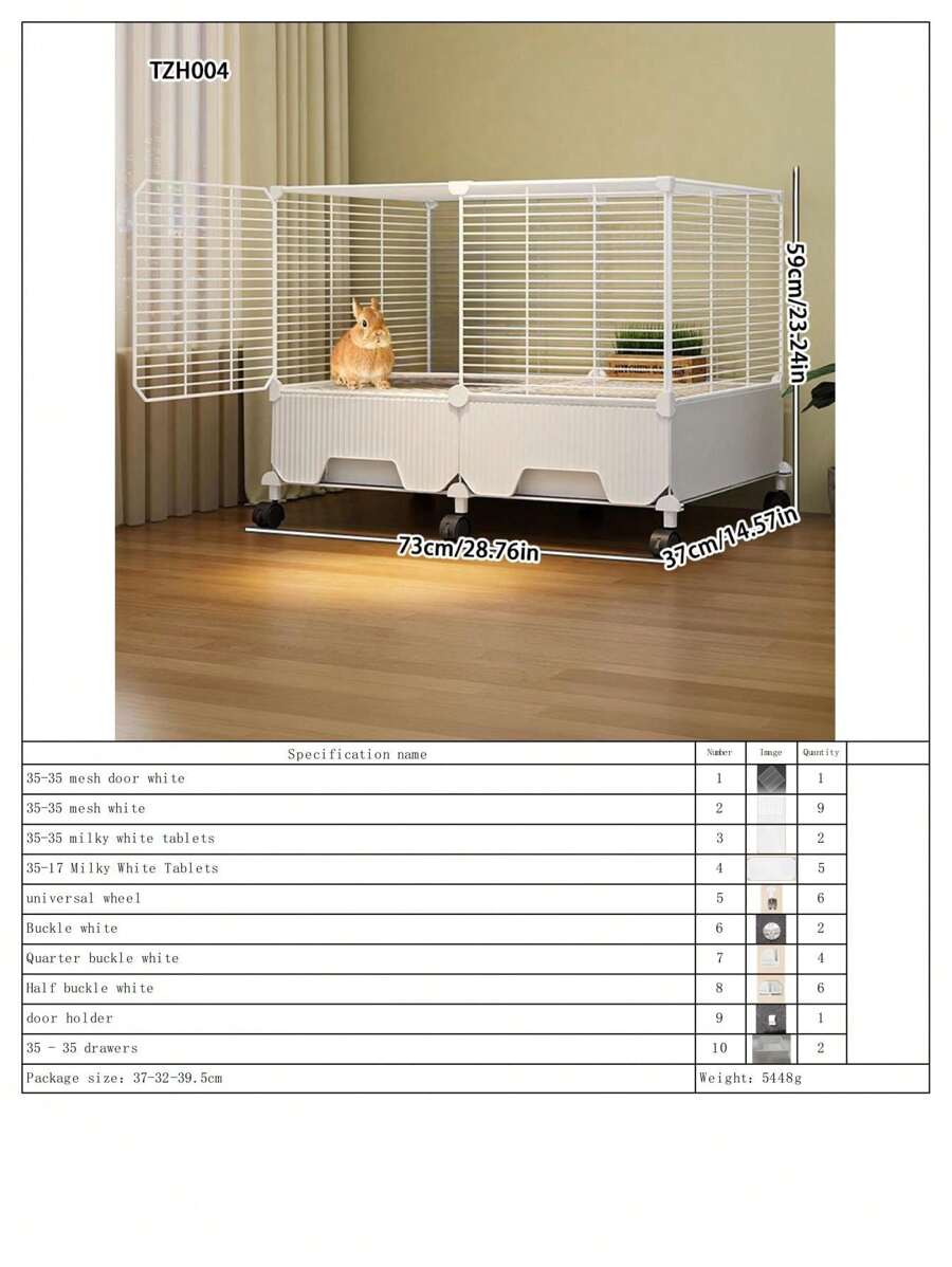Large Size Lockable Indoor Rabbit Cage With Litter Tray, For Home Use