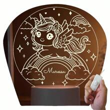 Personalized Name LED Light, Unicorn, Rainbow Child, Decoration, Baby, Acrylic, Girl - 7 màu RGB - Xem 1
