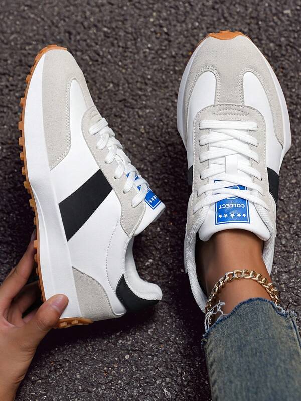Women High Quality Fashion Casual Retro Thick Sole Sneakers Dual-Color Sole Luxury Platform Shoes Suitable For Students