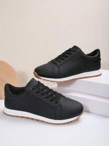 时尚休闲运动鞋，舒适轻便女式跑步鞋 - 黑色 - 查看 3