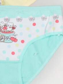 Conjunto de 3 Calzones de algodón para niña, diversos estampados Kawaii, multicolor tonos pastel, suaves y super cómodos. - Multicolor - Ver 7