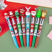 4Pcs/Set 3D Cute Santa Reindeer 4-In-1 Multi-Color Ballpoint Pen - Christmas Student Stationery & Holiday Gift Class Prize (2026 New Style) - Christmas - View 1
