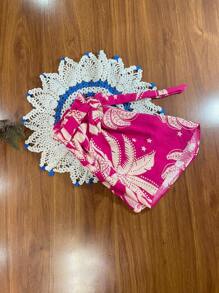 Belala Moda New Shorts With Belt And Elastane, With Print - 玫紅色 - 查看 3