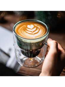 Christmas Tree Mug, Glass Xmas Coffee Mug Tea Cup, Double-Wall Insulated Glasses Drinking Cups For Home Decor With Lid - Multicolor - View 13