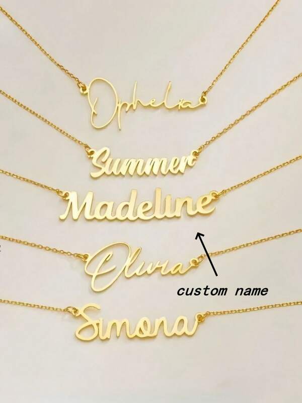1pc Customized Stainless Steel Necklace With Personalized Letter Pendant In Gold And Silver Colors, Adjustable Length Gold Stylish,Fall Fashion,Vintage,Unisex,Casual,Hipster,Goth,Punk,Feral Custom,Personalized,Unique Ideal Gifts For Her Her,Boyfriend,Girlfriend,Dad,Mom,Family,Friends,Pets,Son,Daughter,Grandparents For Anniversaries,For Valentine's Day,For Mother's Day,For Birthdays,For Graduation,For Father's Day,For Weddings,For Daily Wear,For Party,For Prom