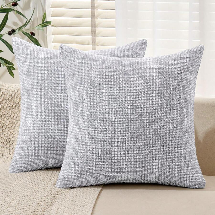1 pieza Funda decorativa de cojín de lujo de lino, funda de cojín cuadrado para sofá para la sala de estar, decoración del hogar, adecuada para sofá, sala de estar, dormitorio, estilo rústico, también se puede usar como regalo, para todas las estaciones