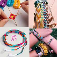 50 sợi chỉ thêu cầu vồng - Chất lượng cao, màu sắc rực rỡ cho thêu chữ thập, vòng tay tự làm và đồ thủ công sáng tạo - Nhiều màu - Xem 7