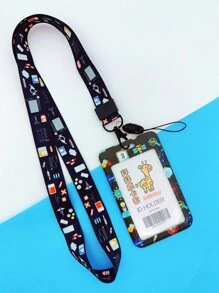 1 件黑色医生/护士药丸设计挂绳卡夹、钥匙扣硬质身份证盒 - 彩色 - 查看 2