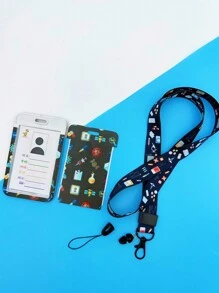 1 件黑色医生/护士药丸设计挂绳卡夹、钥匙扣硬质身份证盒 - 彩色 - 查看 5