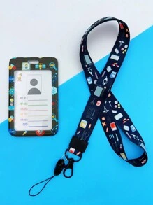 1 件黑色医生/护士药丸设计挂绳卡夹、钥匙扣硬质身份证盒 - 彩色 - 查看 6