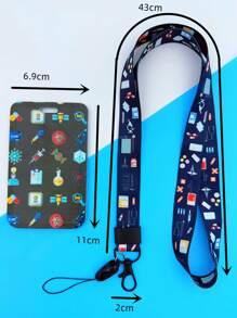 1 件黑色医生/护士药丸设计挂绳卡夹、钥匙扣硬质身份证盒 - 彩色 - 查看 3