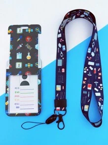 1 件黑色医生/护士药丸设计挂绳卡夹、钥匙扣硬质身份证盒 - 彩色 - 查看 4