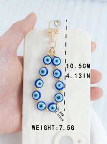 一件复古邪眼18K金饰品，树脂三层水滴釉面手机珠包挂件/钥匙扣，适合日常装饰，可作为礼物送给家人、朋友、老师、学生、同学，也可作为圣诞礼物、汽车饰品、包包挂饰、校园风可爱哥特风Y2K礼物创意包包挂绳（带证件夹），汽车饰品、包包挂饰、车内姐妹 - 彩色 - 查看 6