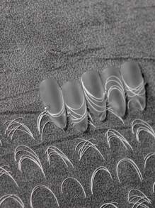 1 Sheet Edge Brushed Line Smile Wave White Line Nail Decals French Nail Stickers Nail Decorations Manicure Accessories Nails Nail Supplies - White - View 1