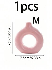 1pc White Plastic Vase, Flower Pot, Artificial Flower Vase, Floral Container, Decorative Vase - Pink - View 10