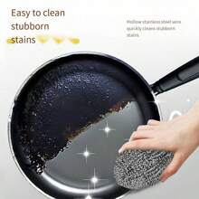 1/3/5pcs Stainless Steel Hanging Large Cantaloupe Shape Cleaning Ball Sponge, Kitchen Sink Pot Scrubber With Hanging Rope, Durable, Cleaning Accessories, Household Cleaning Supplies, Room Decoration, Can Be Used To Prevent Oil Stains, Garbage, Etc., Suitable For Kitchens, Restaurants, Parties, Gatherings, Travel, Family Gifts, Home Gifts - Multicolor - View 6