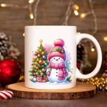 12pcs Christmas Snowman UV DTF Mug Wraps - Waterproof & Scratch Resistant DIY Vinyl Sticker Decals Set 3D Crystal Clear Stickers For Glass Cups And Bottles DIY Coffee Cups And Snow Globes Crafting, 8.2x20cm (3.2"X7.8") - Multicolor - View 5