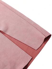 Risissida Damen Bleistiftrock für Frühling und Herbst, hohe Taille, schlank, Kunstvelours, seitlicher Schlitz und Knie, Business-Workwear - Pink - Übersicht 5