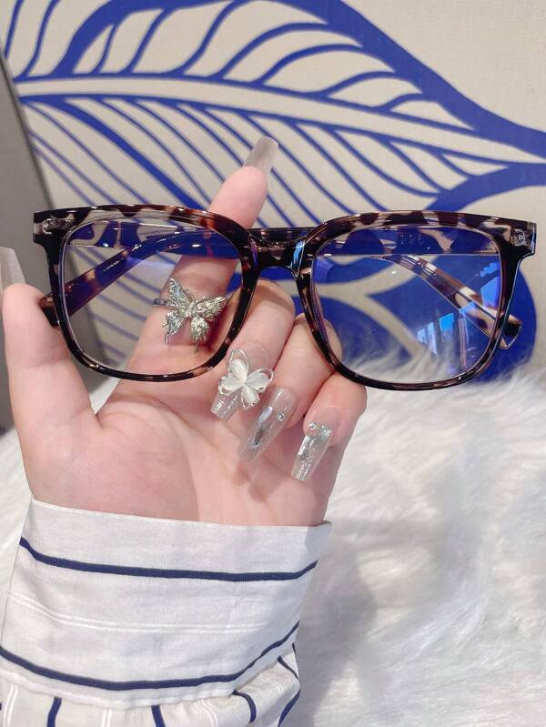 1 قطعة إطارات نظارات بيضاء كبيرة الحجم عصرية للاستخدام اليومي