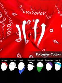 5pcs Assorted Polyester Paisley Bandana, Hiphop Dance/Motorcycle Riding Kerchief - Multicolor - View 5
