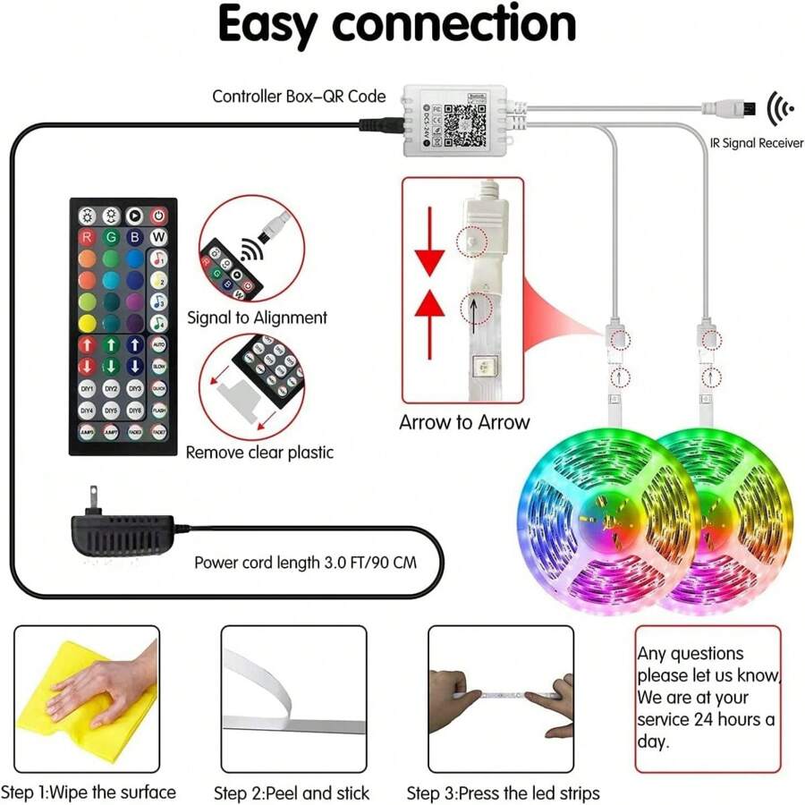 Led Lights For Bedroom 16.4ft To 131ft With Color Changing LED Strip
