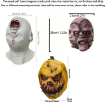 1 Peça Máscara de Rosto de Fantasma do Halloween, Máscara de Demônio com Cabeça Invertida Assustadora, Máscara de Látex de Alienígena Assustadora com Cabeça de Abóbora para Festa a Fantasia e Performance