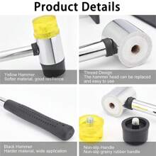 4 szt./zestaw miarka do pierścieni 25 mm gumowy młotek do regulacji pierścieni zestaw narzędzi naprawczych do wyrobu biżuterii pomiar rozmiaru palca