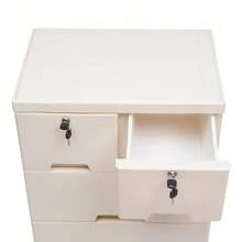 Bedroom 6Drawer Dresser Storage Organizer Chest Of Tower Closet Nightstand White Plastic Drawers Dresser, Storage Cabinet With 6 Drawers, 20" Wx14 Dx40 H Closet Drawers Tall Dresser Organizer With 4 Wheels For Clothes,Playroom,Bedroom,Kitchen Storage Furniture - 米色 - 查看 7