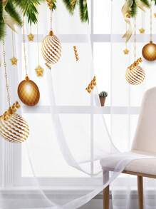 1pc "New Choice Of Holiday Decoration: Christmas Themed Curtain, Adds Warm Ambiance To Your Home!"