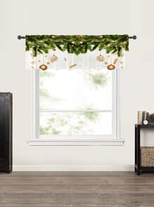 1pc "New Choice Of Holiday Decoration: Christmas Themed Curtain, Adds Warm Ambiance To Your Home!"