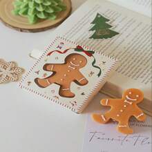 1 pieza Vela de Navidad con forma de hombre de jengibre, vela de estilo fragancia de cera, decoración de habitación, regalo