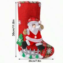 4 Stücke/Set 30cm klassische mittelgroße Weihnachtsstrümpfe mit Motiven von Weihnachtsmann, Schneemann und Rentier für Familien-Weihnachtsfeier, Szenendekoration, Feiertags-Dekoration, Heim-Dekoration, Flur-Dekoration, Büro-Dekoration, Garten-Dekoration, beste Weihnachts-Dekoration als Geschenk