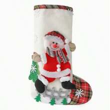 4 Stücke/Set 30cm klassische mittelgroße Weihnachtsstrümpfe mit Motiven von Weihnachtsmann, Schneemann und Rentier für Familien-Weihnachtsfeier, Szenendekoration, Feiertags-Dekoration, Heim-Dekoration, Flur-Dekoration, Büro-Dekoration, Garten-Dekoration, beste Weihnachts-Dekoration als Geschenk