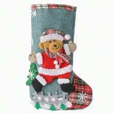 4 Stücke/Set 30cm klassische mittelgroße Weihnachtsstrümpfe mit Motiven von Weihnachtsmann, Schneemann und Rentier für Familien-Weihnachtsfeier, Szenendekoration, Feiertags-Dekoration, Heim-Dekoration, Flur-Dekoration, Büro-Dekoration, Garten-Dekoration, beste Weihnachts-Dekoration als Geschenk