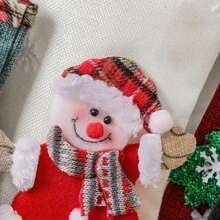 4 Stücke/Set 30cm klassische mittelgroße Weihnachtsstrümpfe mit Motiven von Weihnachtsmann, Schneemann und Rentier für Familien-Weihnachtsfeier, Szenendekoration, Feiertags-Dekoration, Heim-Dekoration, Flur-Dekoration, Büro-Dekoration, Garten-Dekoration, beste Weihnachts-Dekoration als Geschenk