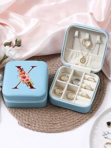 1 件珠宝收纳盒便携式旅行和商务旅行使用，适用于戒指、耳环、项链、小珠宝盒
