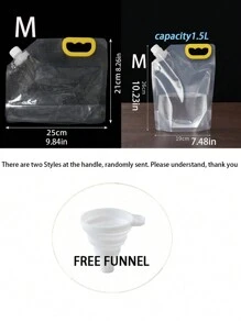 1 件/5 件透明食品储存密封袋、厨房谷物防潮密封袋、真空便携式密封袋、厨房配件 + 1 件可折叠硅胶漏斗/厨房网袋、多用途挂袋、垃圾袋收纳袋 - 無色 - 查看 15