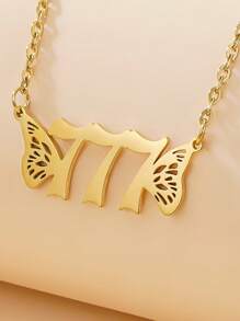 1pc Birthday Year Numerical Pendant Necklace, Birthday Gift