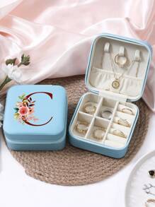 1 件珠宝收纳盒便携式旅行和商务旅行使用，适用于戒指、耳环、项链、小珠宝盒