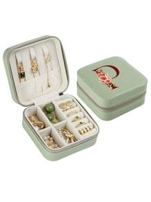 1 件珠宝收纳盒便携式旅行和商务旅行使用，适用于戒指、耳环、项链、小珠宝盒