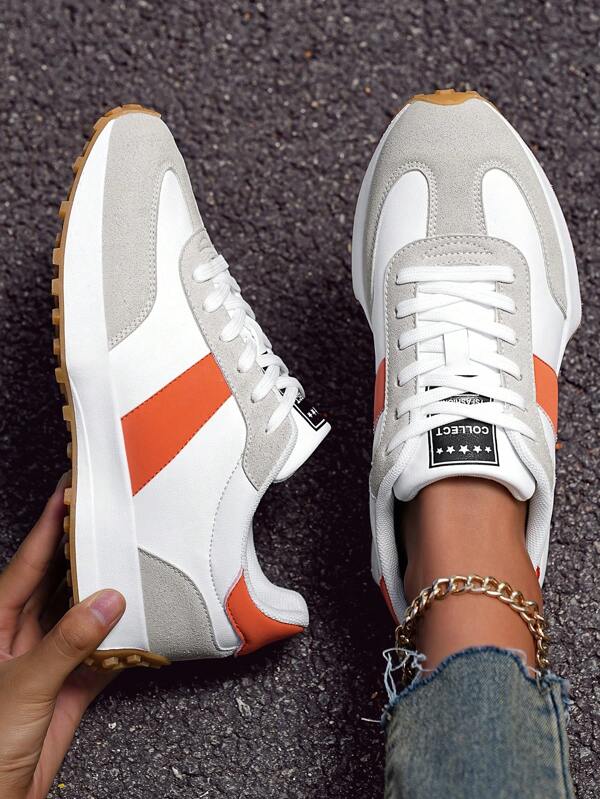 Women's High Quality Fashion Casual Retro Platform Sneakers With Dual Color Soles, Luxury Thick-Soled Shoes Suitable For Students
