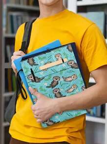 1 Stück Buch Schutzhülle mit Otter Muster und Reißverschluss, waschbarer Buchbezug für Buchliebhaber, Taschenbuch, Hardcover, Lehrbuch Buchbezug für Buchliebhaber, Rückkehr zur Schule, Schulmaterial