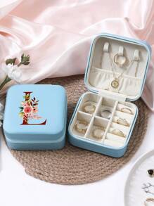 1 件珠宝收纳盒便携式旅行和商务旅行使用，适用于戒指、耳环、项链、小珠宝盒