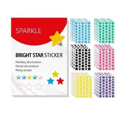 40/80/120/240/400/480/720/800 件彩色金色星星，用于娱乐和生日派对活动，甜蜜，粘贴牢固，贴纸，墙贴花，乙烯基贴花用于家庭装饰，春季装饰物品刷新您的家，拉玛装饰贴纸礼物毕业