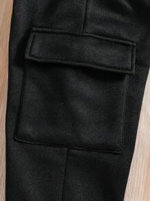 Toddlers' Letter Print Round Neck Sweatshirt And Sweatpants Set