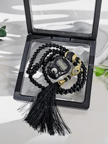 1 Set Of High-End Packaging Ring Counter, Counter Ring+Prayer Bead Bracelet, Used For Muslim Prayer, Gift Giving At Gatherings, Step Counting During Exercise, Etc