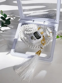 1 Set Of High-End Packaging Ring Counter, Counter Ring+Prayer Bead Bracelet, Used For Muslim Prayer, Gift Giving At Gatherings, Step Counting During Exercise, Etc