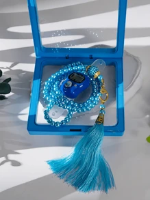 1 Set Of High-End Packaging Ring Counter, Counter Ring+Prayer Bead Bracelet, Used For Muslim Prayer, Gift Giving At Gatherings, Step Counting During Exercise, Etc