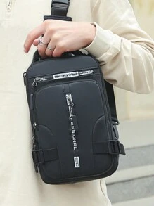 Multi-Functional Chest Bag Male Crossbody Bag Shoulder Bag Small Backpack Backpack Chest Bag Student Bag Halloween Christmas Gifts Winter Christmas Bag For Men Fanny Pack Bum Bag Sling Bag For Men - Black - View 5